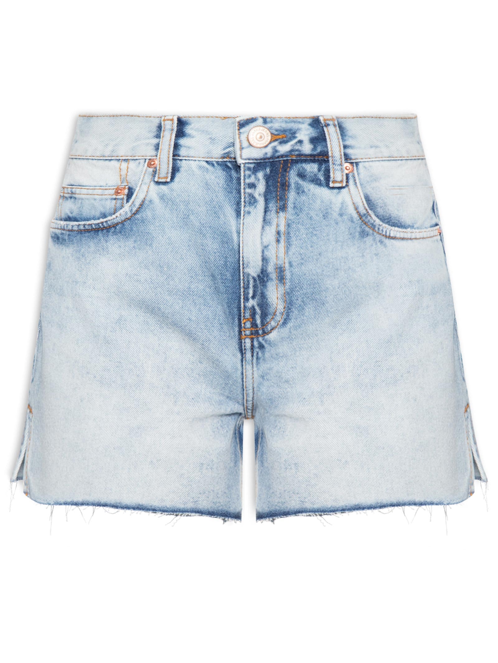Bermuda Feminina Jeans Basic Fenda Lateral Azul Animale Jeans