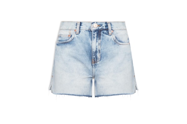 Bermuda Feminina Jeans Basic Fenda Lateral - Azul