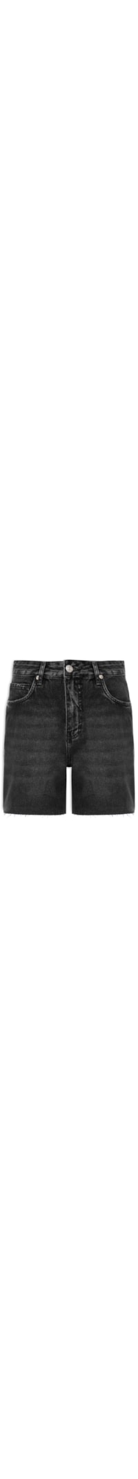 Bermuda Feminina Jeans Black Used Barra a Fio – Preto