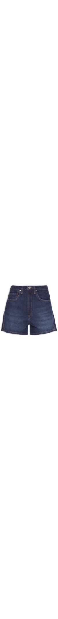 Bermuda Feminina Jeans Box Fenda Lateral - Azul