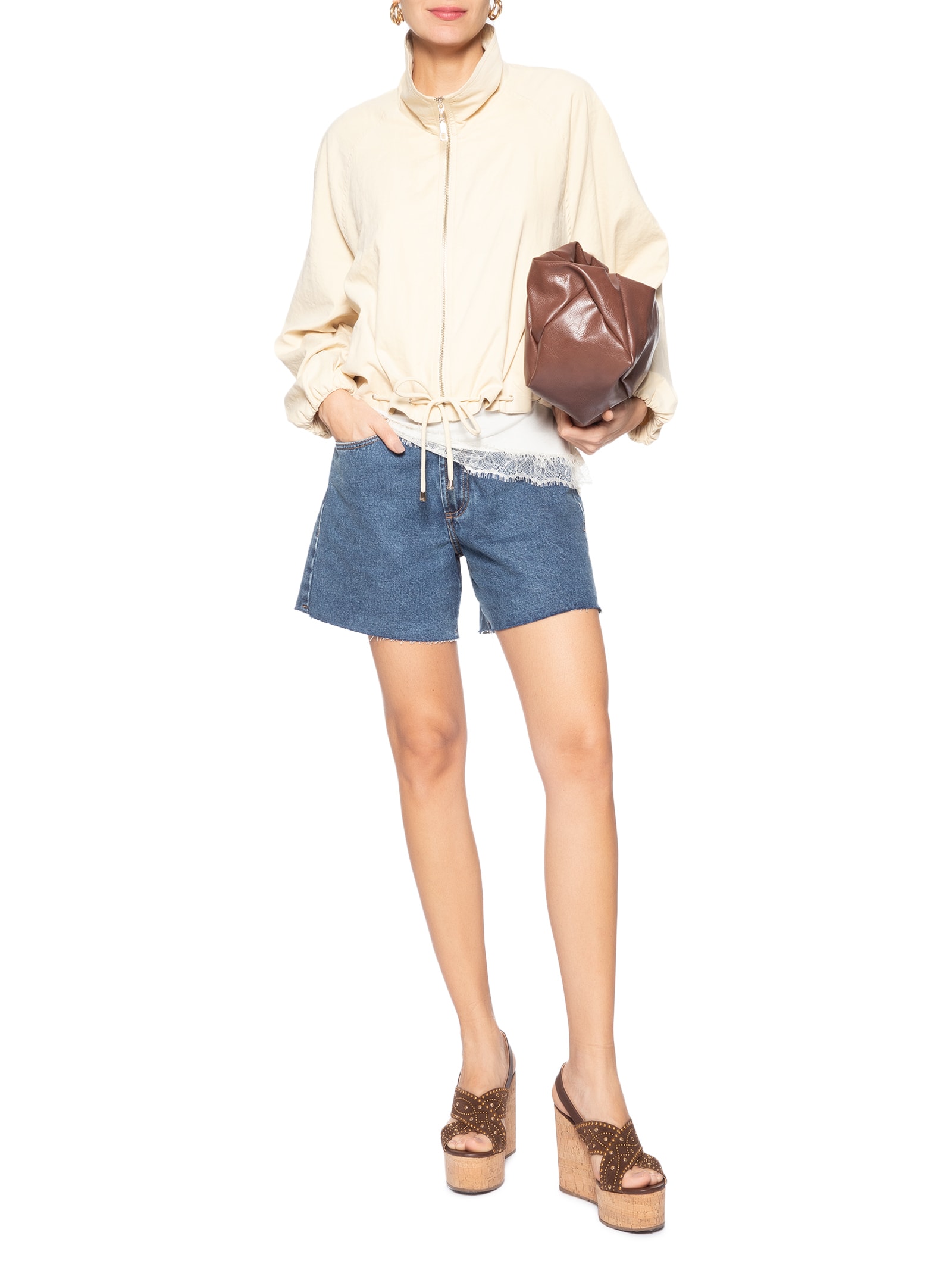 Bermuda Feminina Jeans Boy New Basic Azul Animale Jeans