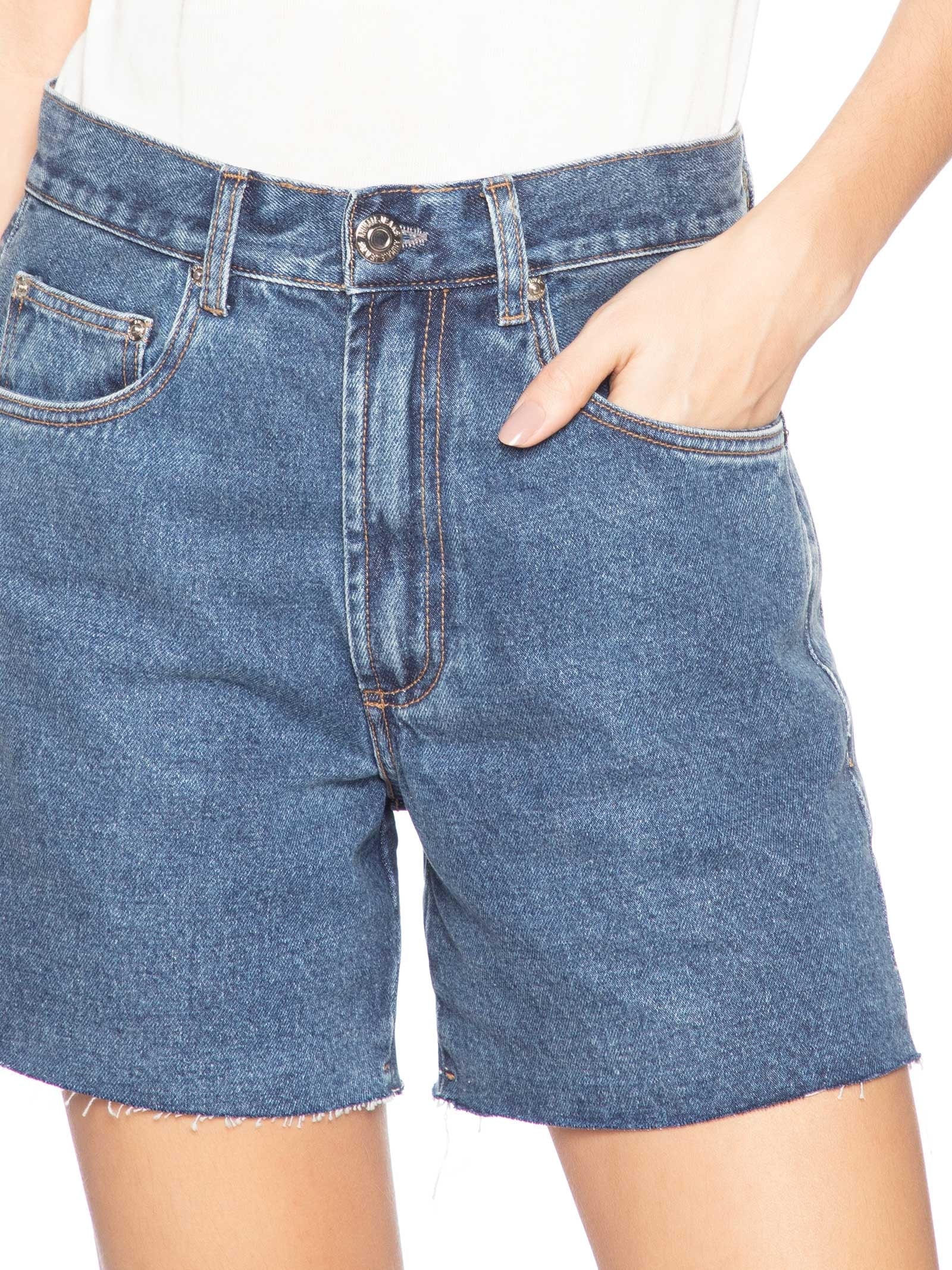 Bermuda Feminina Jeans Boy New Basic Azul Animale Jeans