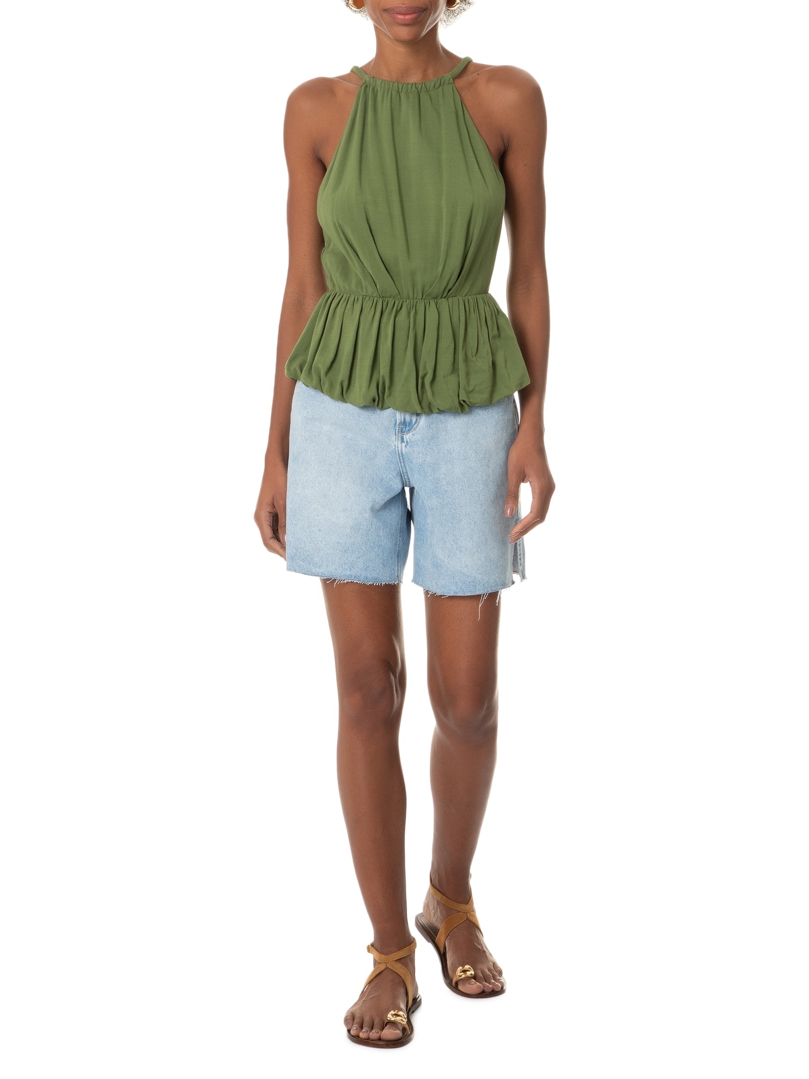 Bermuda Feminina Jeans Cintura Alta Azul Lez A Lez