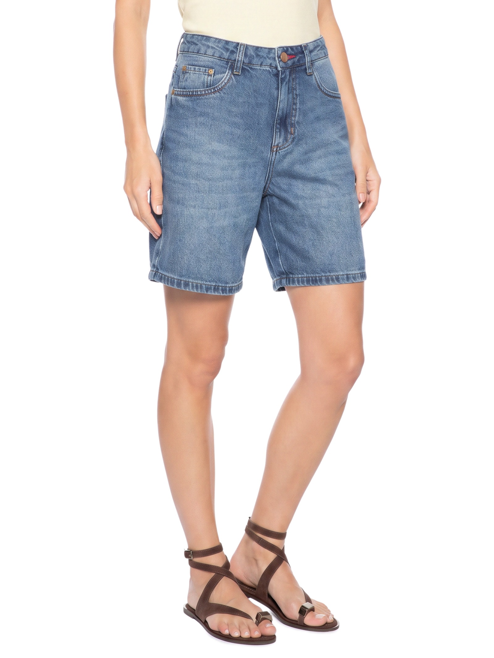 Bermuda Feminina Jeans Classic Azul Cantão
