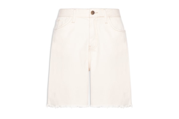 Bermuda Feminina Jeans Com Bolso - Off White