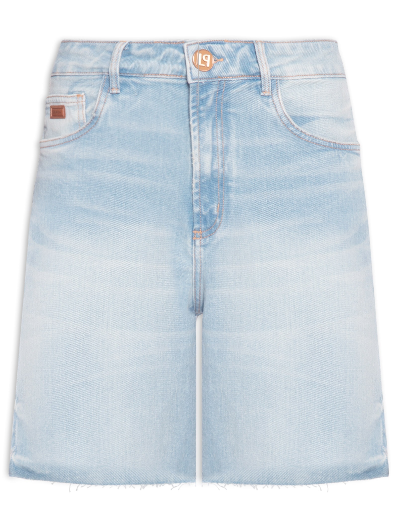 Bermuda Feminina Jeans Comfort High Azul Lança Perfume
