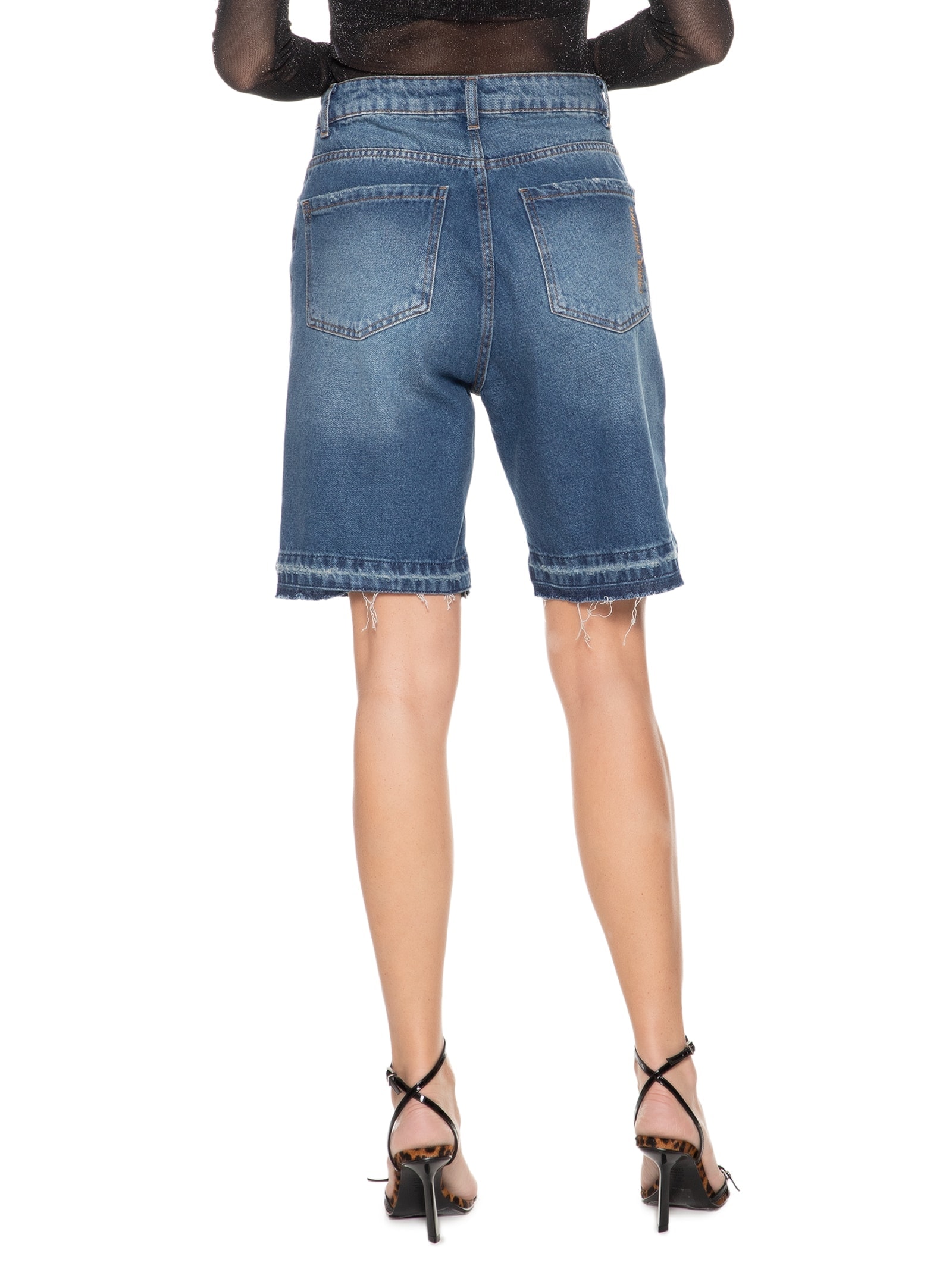 Bermuda Feminina Jeans Comfort Super High Azul Lança Perfume