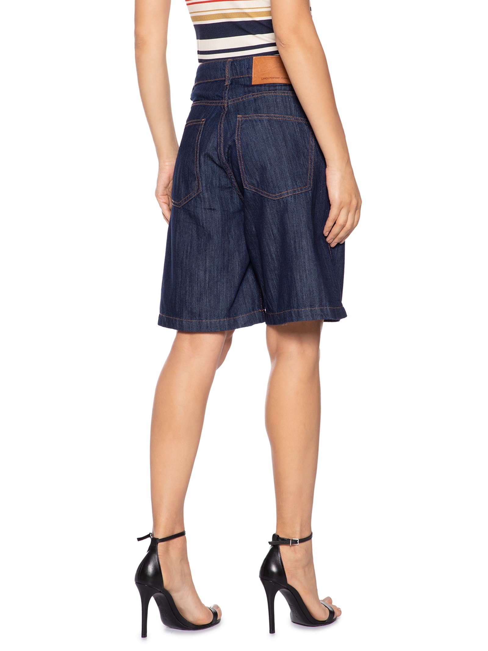Bermuda Feminina Jeans Comfort Super High Azul Lança Perfume