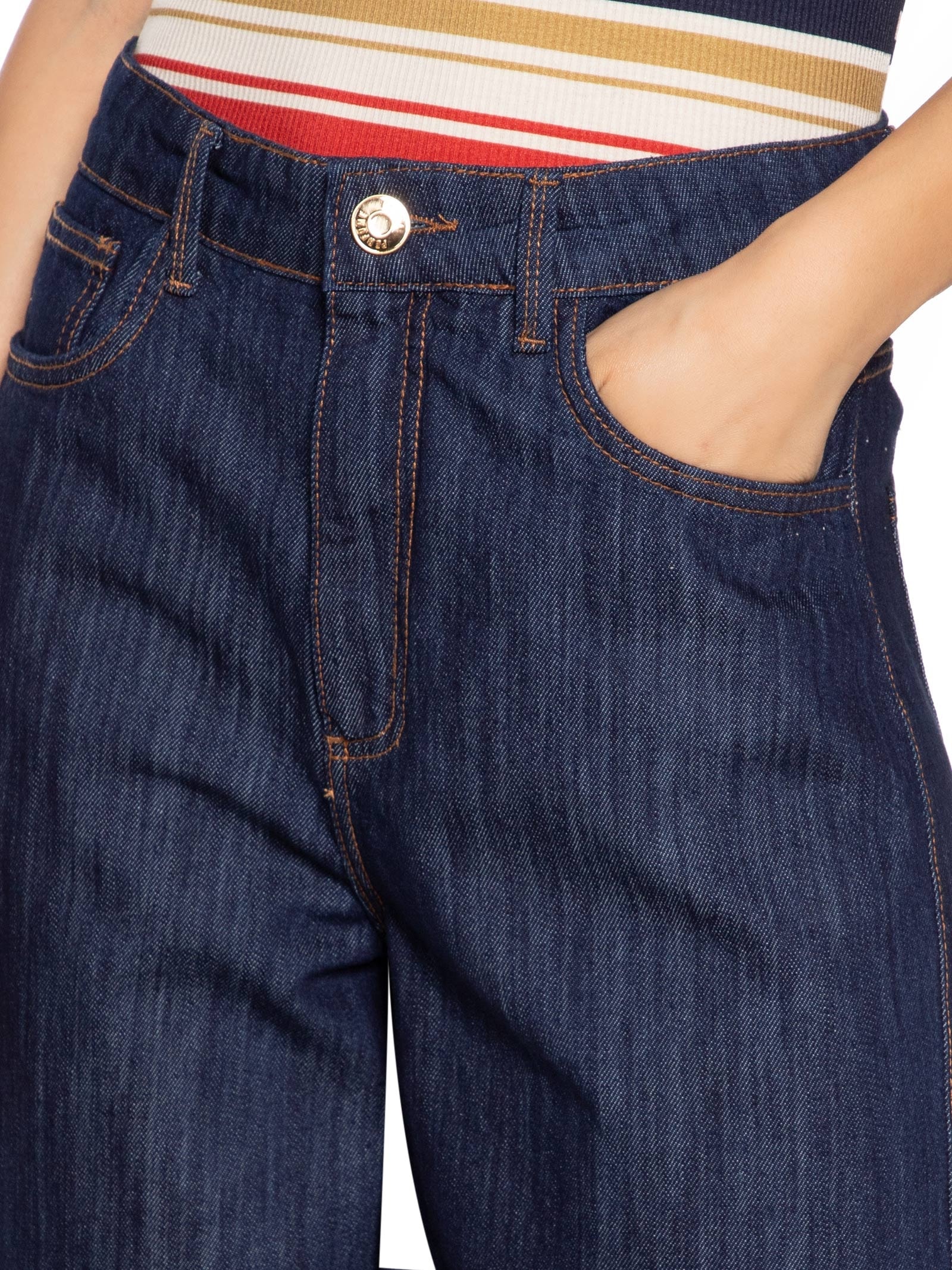 Bermuda Feminina Jeans Comfort Super High Azul Lança Perfume