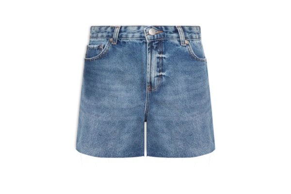 Bermuda Feminina Jeans Five Pockets Used - Azul