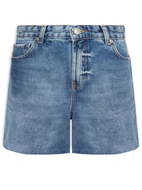 Bermuda Feminina Jeans Five Pockets Used - Azul