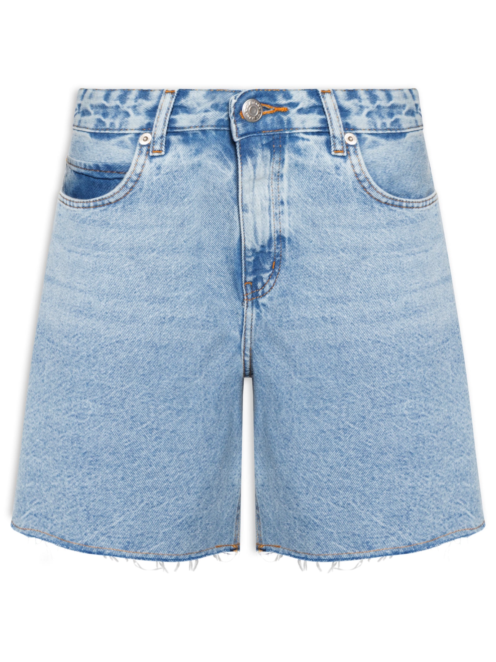 Bermuda Feminina  Jeans Five Pockets Used Azul Maria Filó