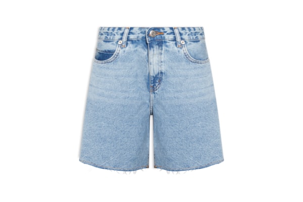 Bermuda Feminina  Jeans Five Pockets Used - Azul
