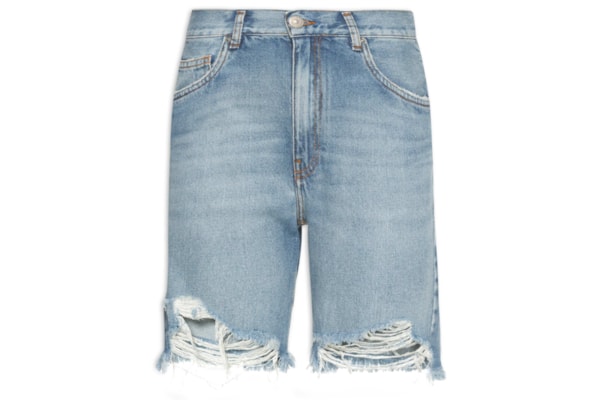 Bermuda Feminina Jeans Flashback Destroyed - Azul