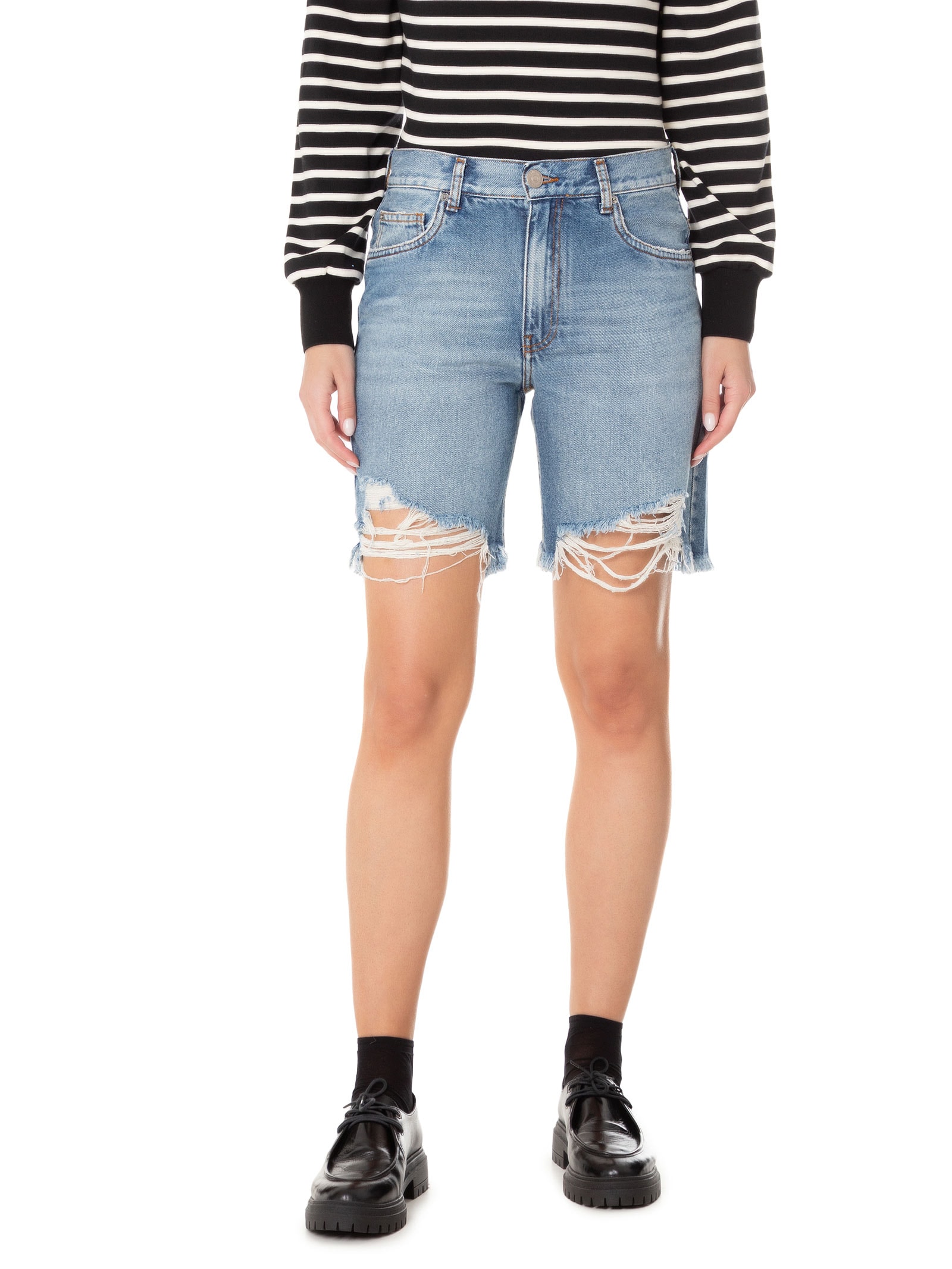 Bermuda Feminina Jeans Flashback Destroyed Azul Animale Jeans