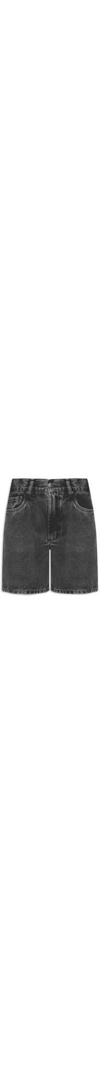Bermuda Feminina Jeans Flashback Stoned - Preto