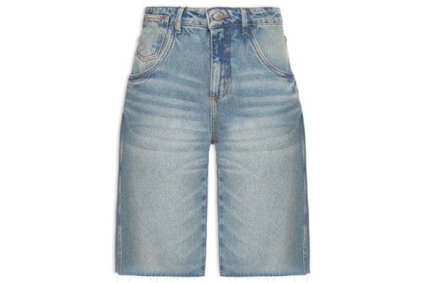 Bermuda Feminina Jeans High - Azul