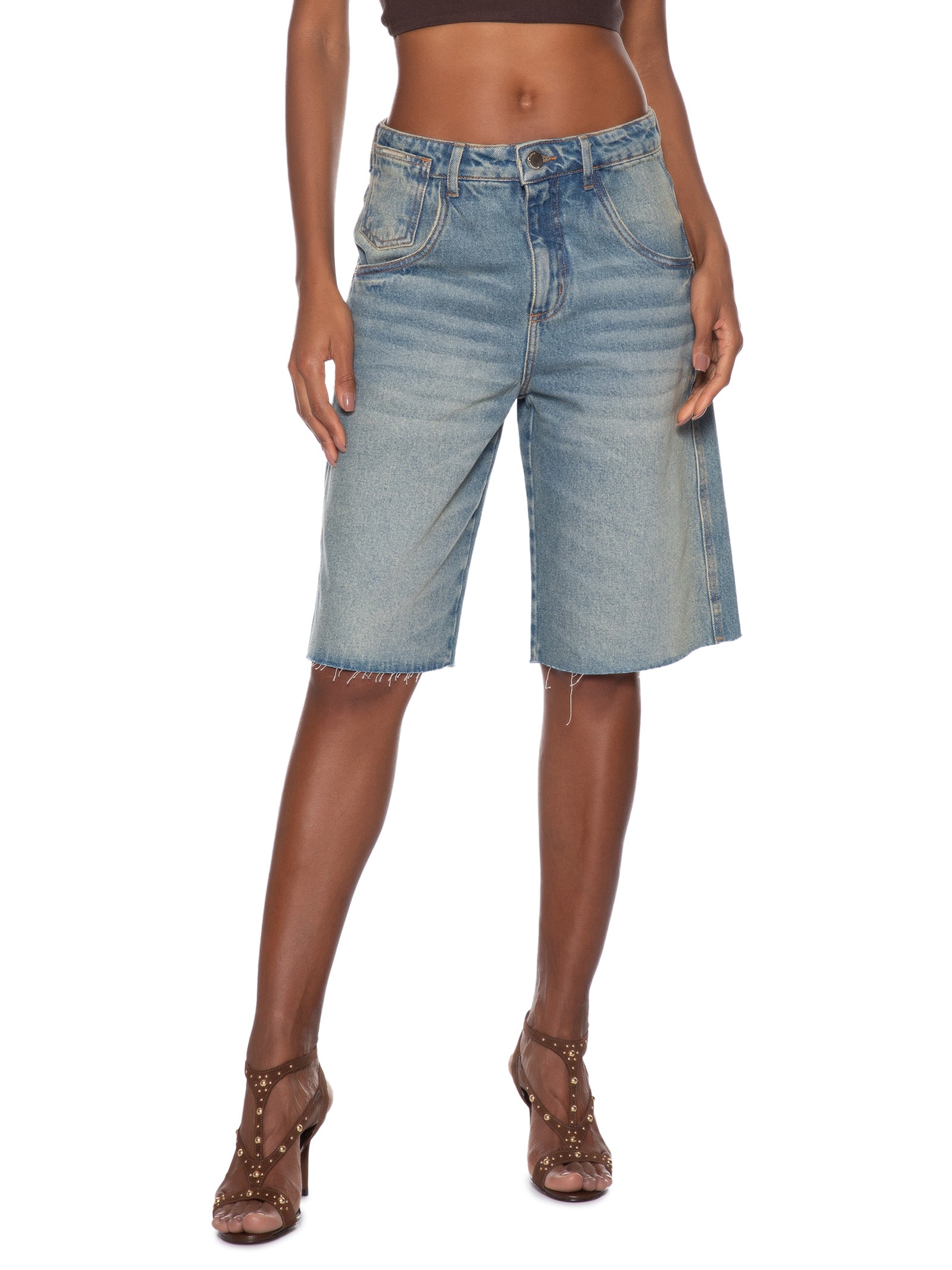 Bermuda Feminina Jeans High Azul My Favorite