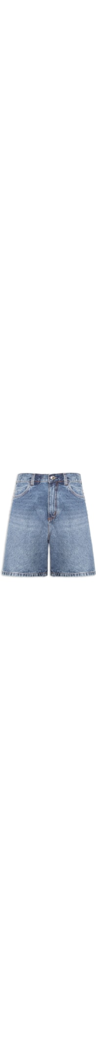 Bermuda Feminina Jeans Long Rise Detalhes Tachas - Azul