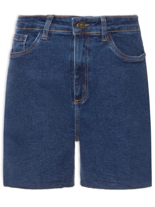Bermuda Feminina Jeans Mom Super High – Azul