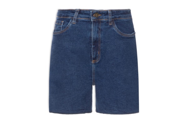 Bermuda Feminina Jeans Mom Super High - Azul