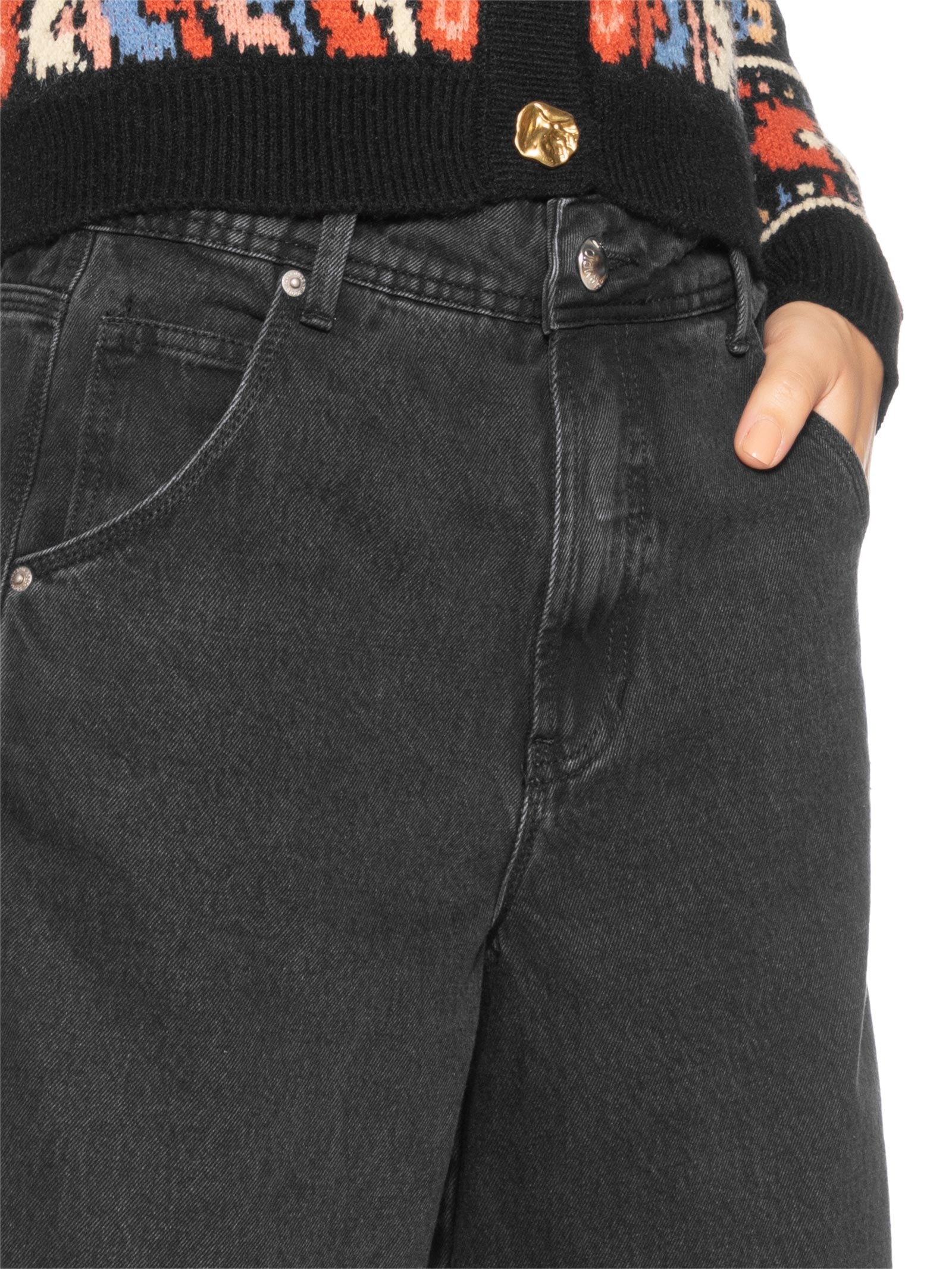 Bermuda Feminina Jeans Preto Farm