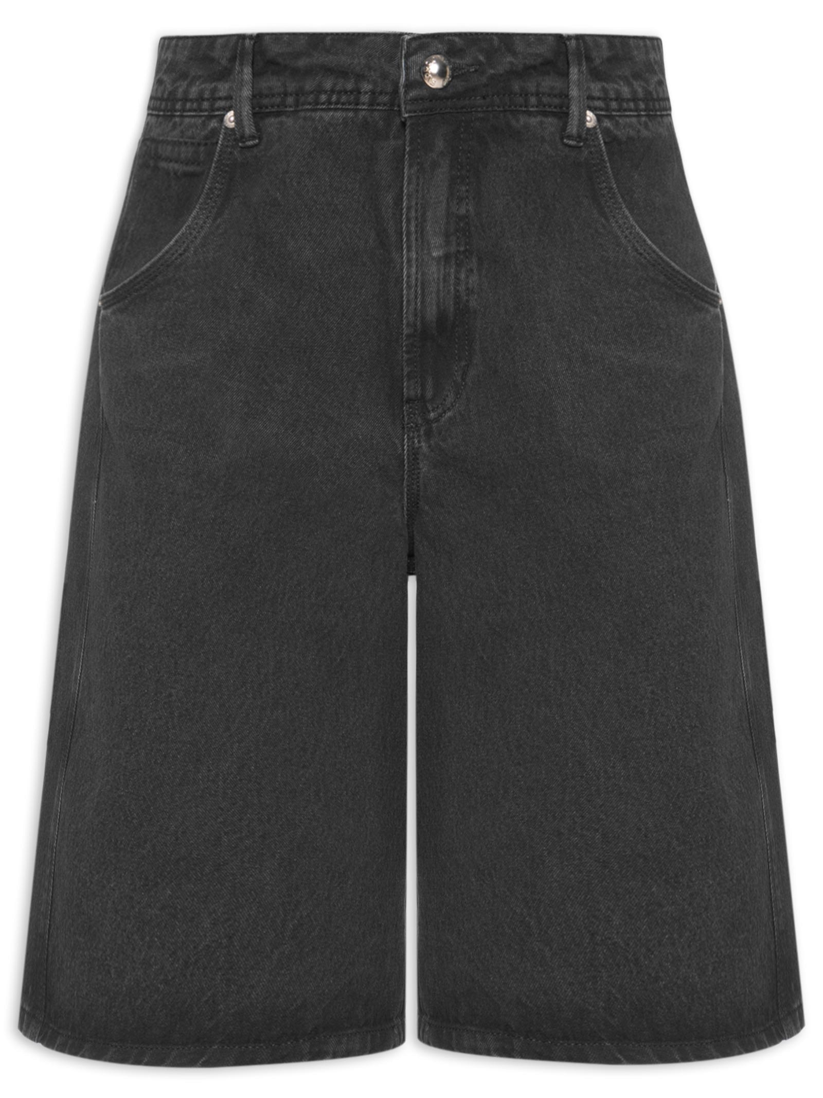 Bermuda Feminina Jeans Preto Farm