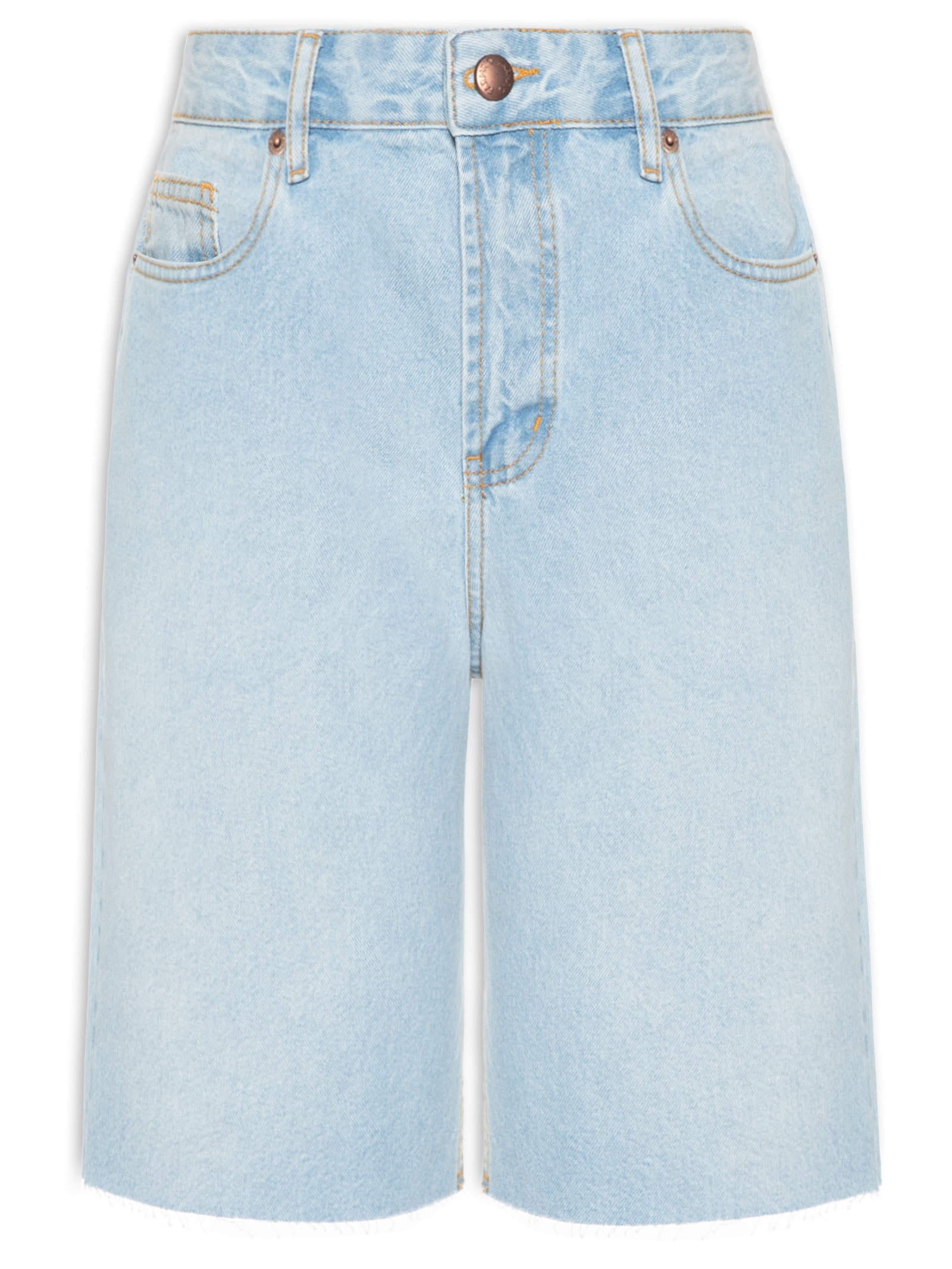  Bermuda Feminina Jeans Reta Azul Farm