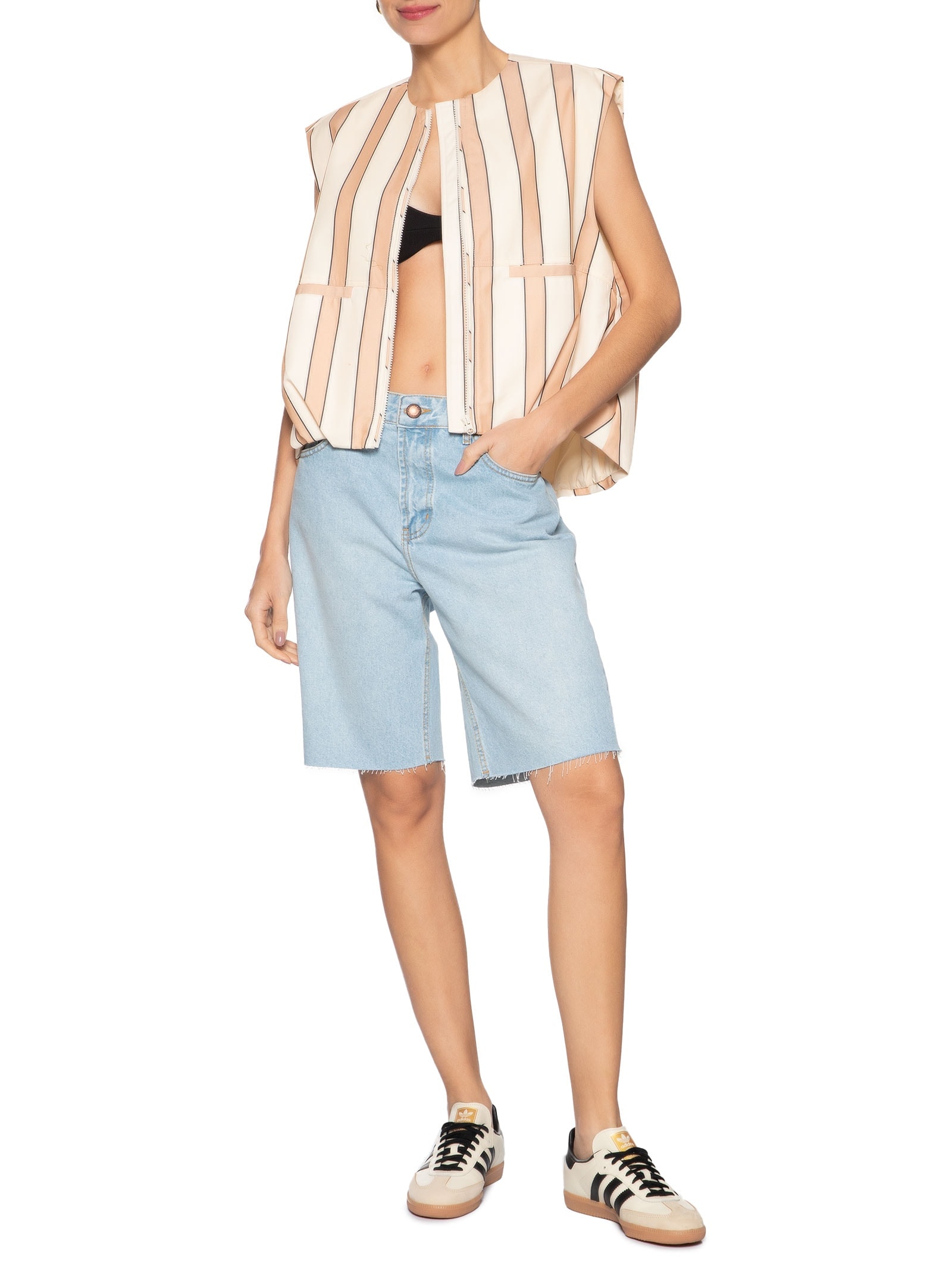  Bermuda Feminina Jeans Reta Azul Farm