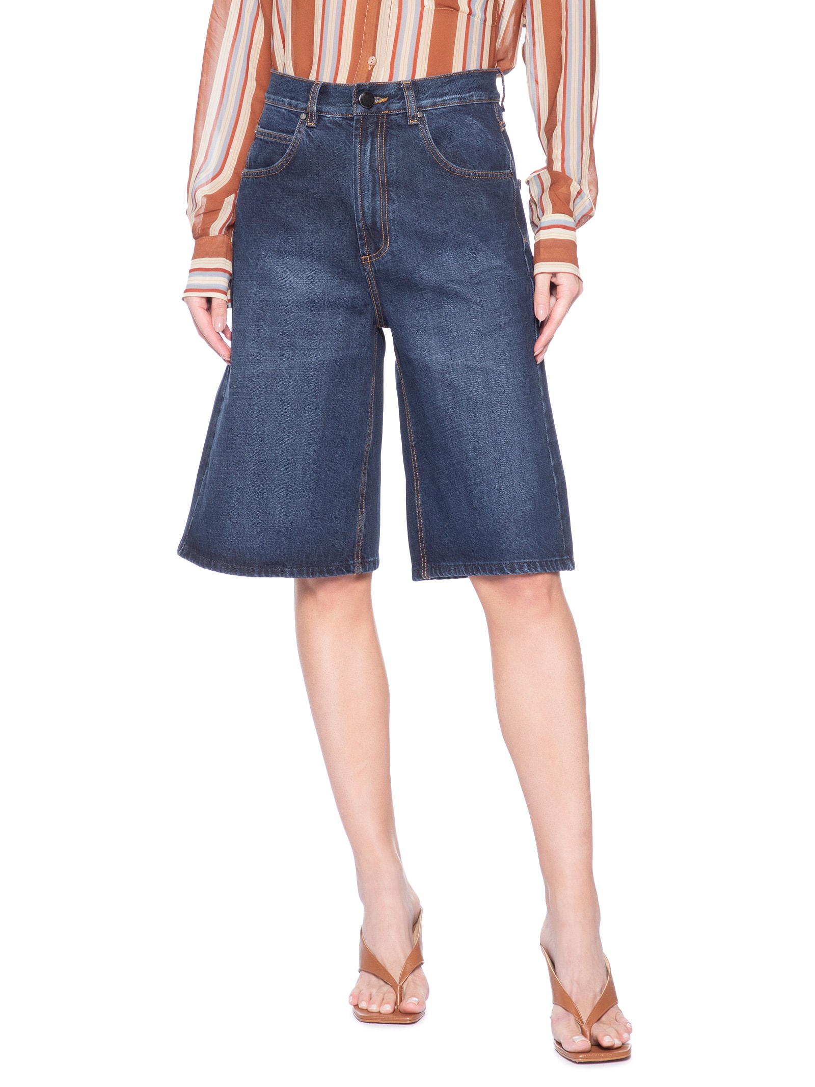 Bermuda Feminina Jeans Reta Basic Azul Animale