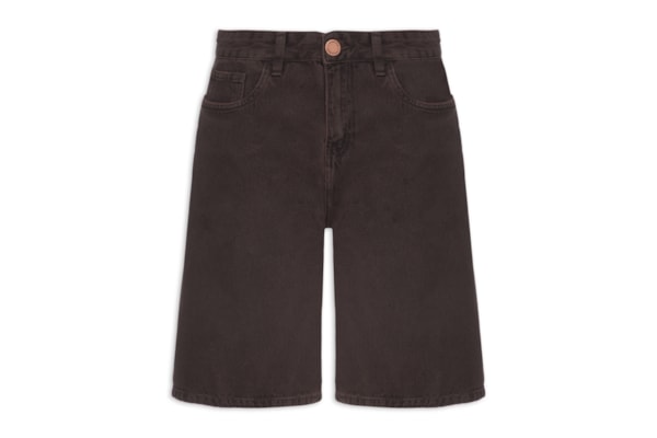 Bermuda Feminina Jeans Sobretinto - Marrom
