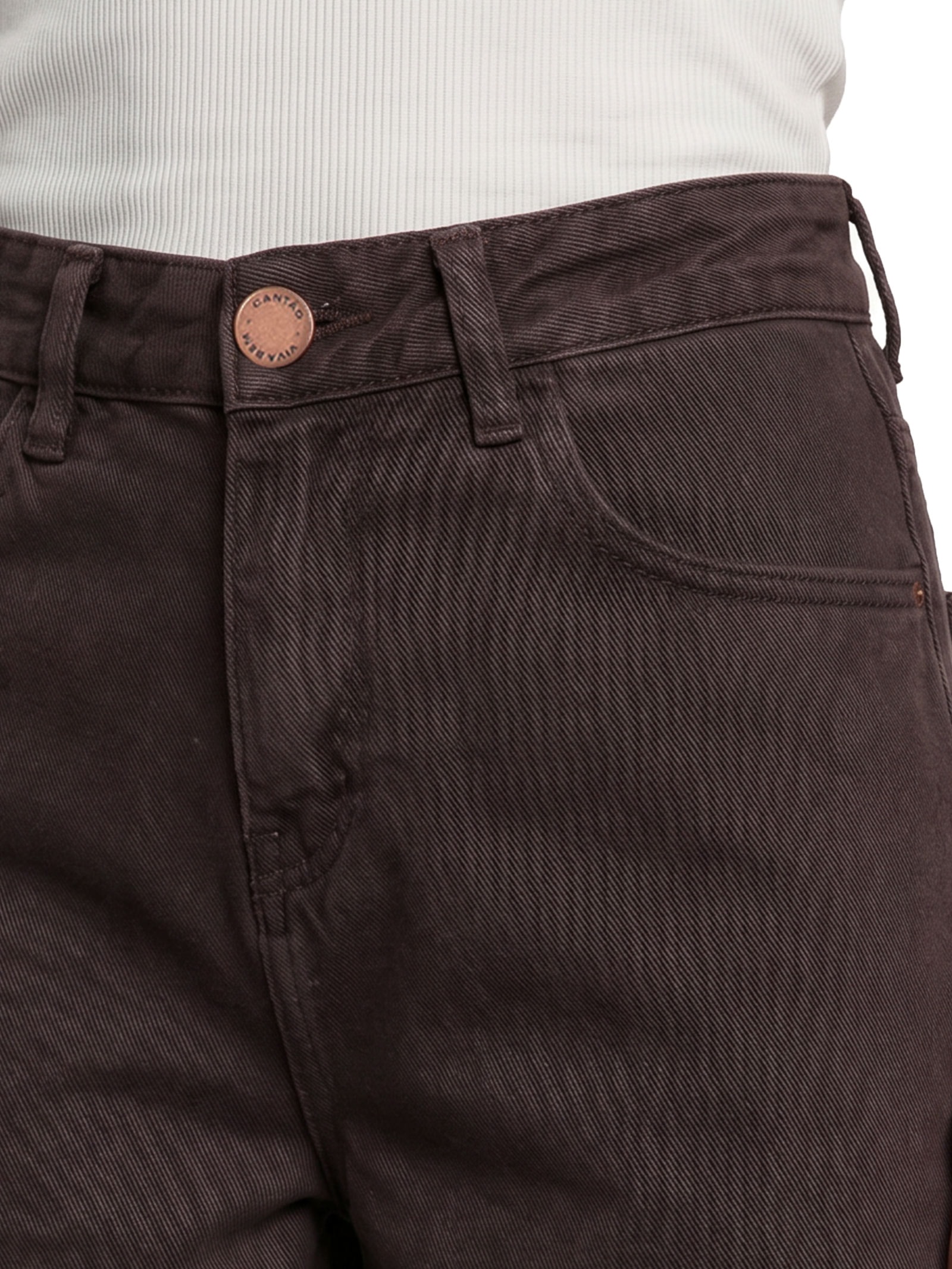 Bermuda Feminina Jeans Sobretinto Marrom Cantão