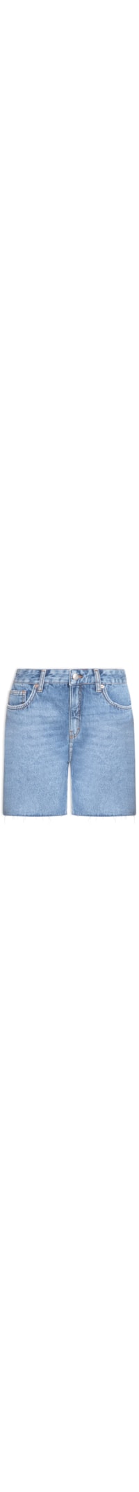 Bermuda Feminina Jeans Used Barra A Fio - Azul