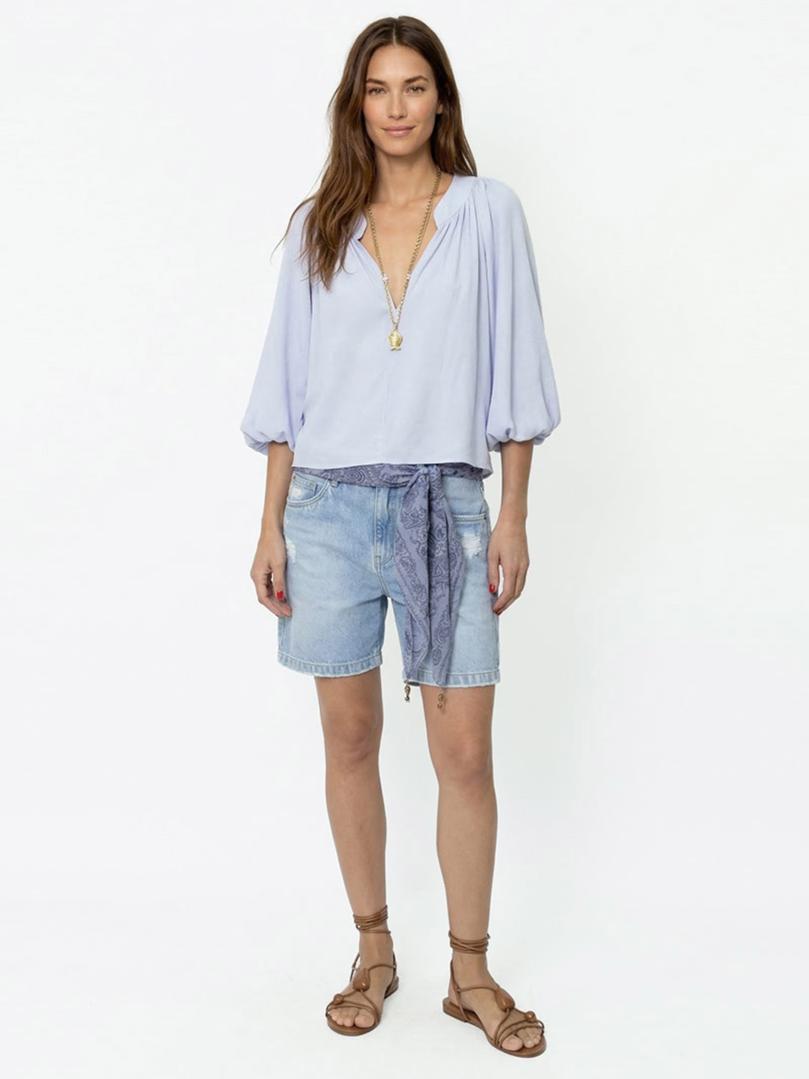 Bermuda Feminina Jeans Vintage Azul Maria Filó