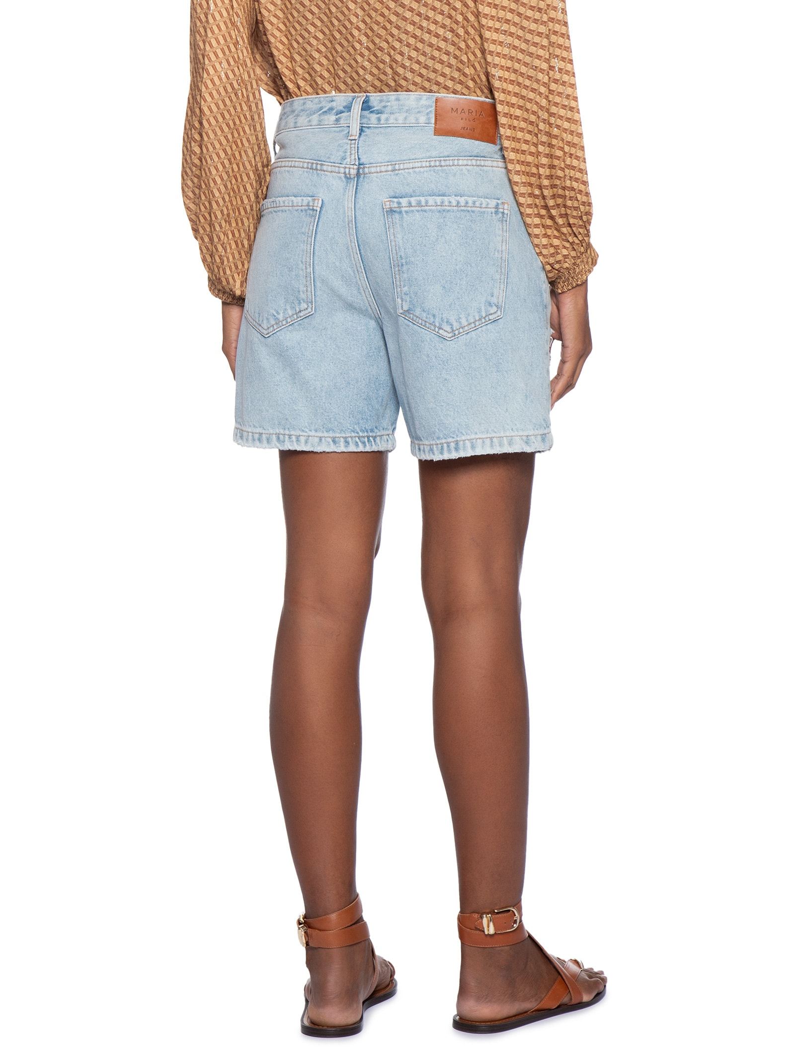 Bermuda Feminina Jeans Vintage Azul Maria Filó