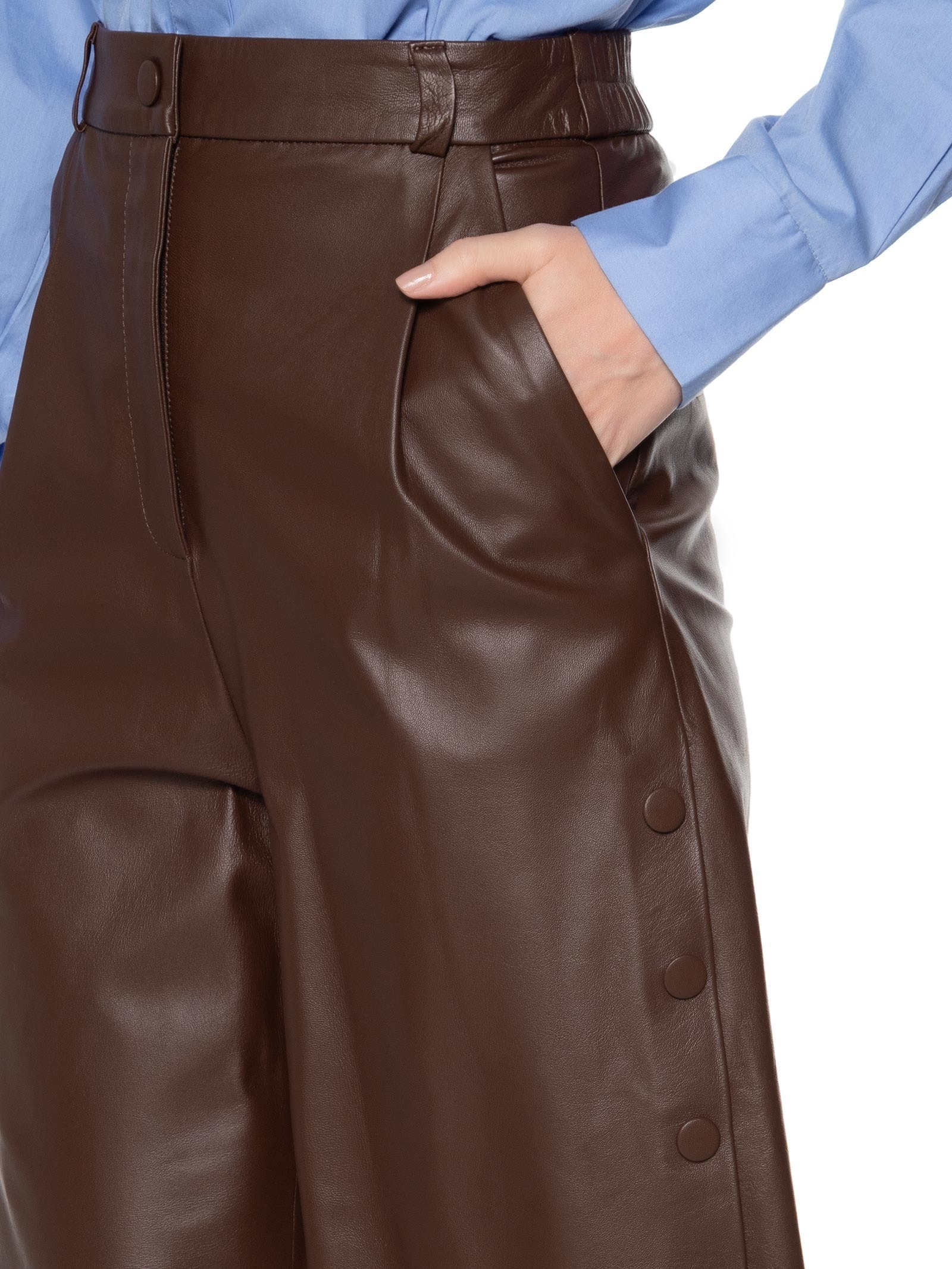 Bermuda Feminina Jolene Couro Marrom Le Lis