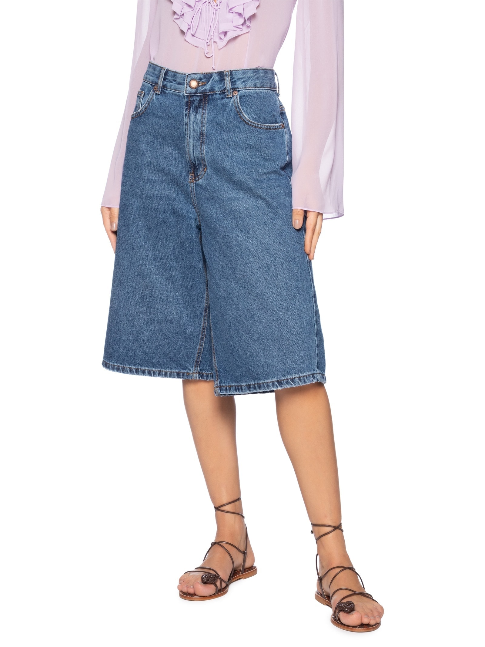 Bermuda Feminina Jorts Jeans Azul Farm
