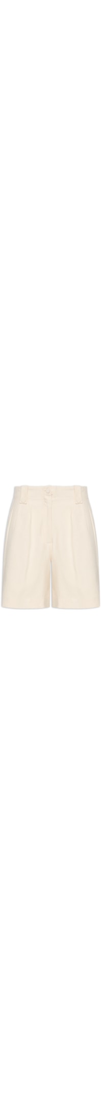 Bermuda Feminina Linho Pregas - Bege