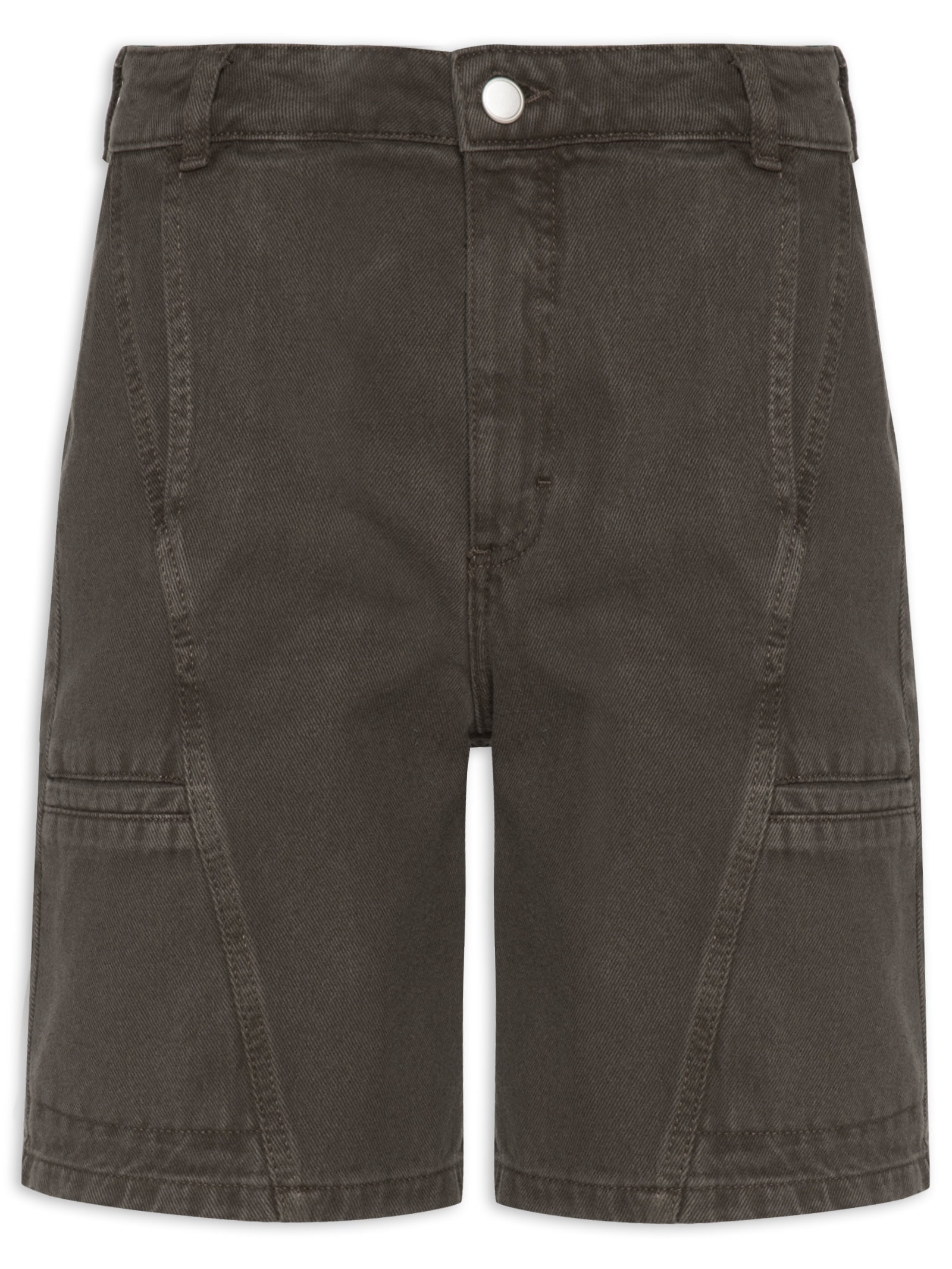 Bermuda Feminina Recortes Marrom Hering