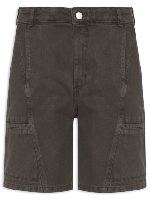 Bermuda Feminina Recortes – Marrom