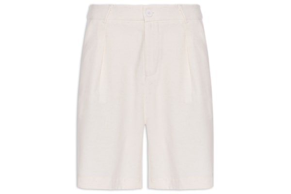Bermuda Feminina Reta  - Off White