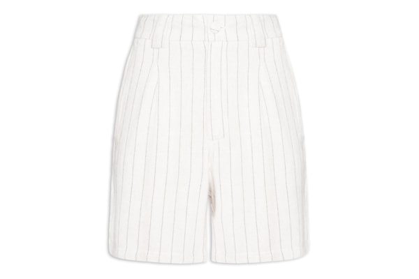 Bermuda Feminina Risca De Giz Com Linho - Branco