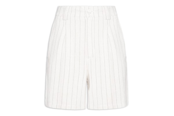 Bermuda Feminina Risca De Giz Com Linho - Branco