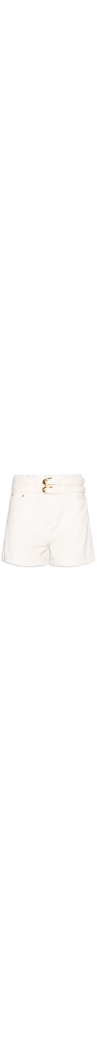 Bermuda Feminina Sarja Basic Double Cinto - Branco