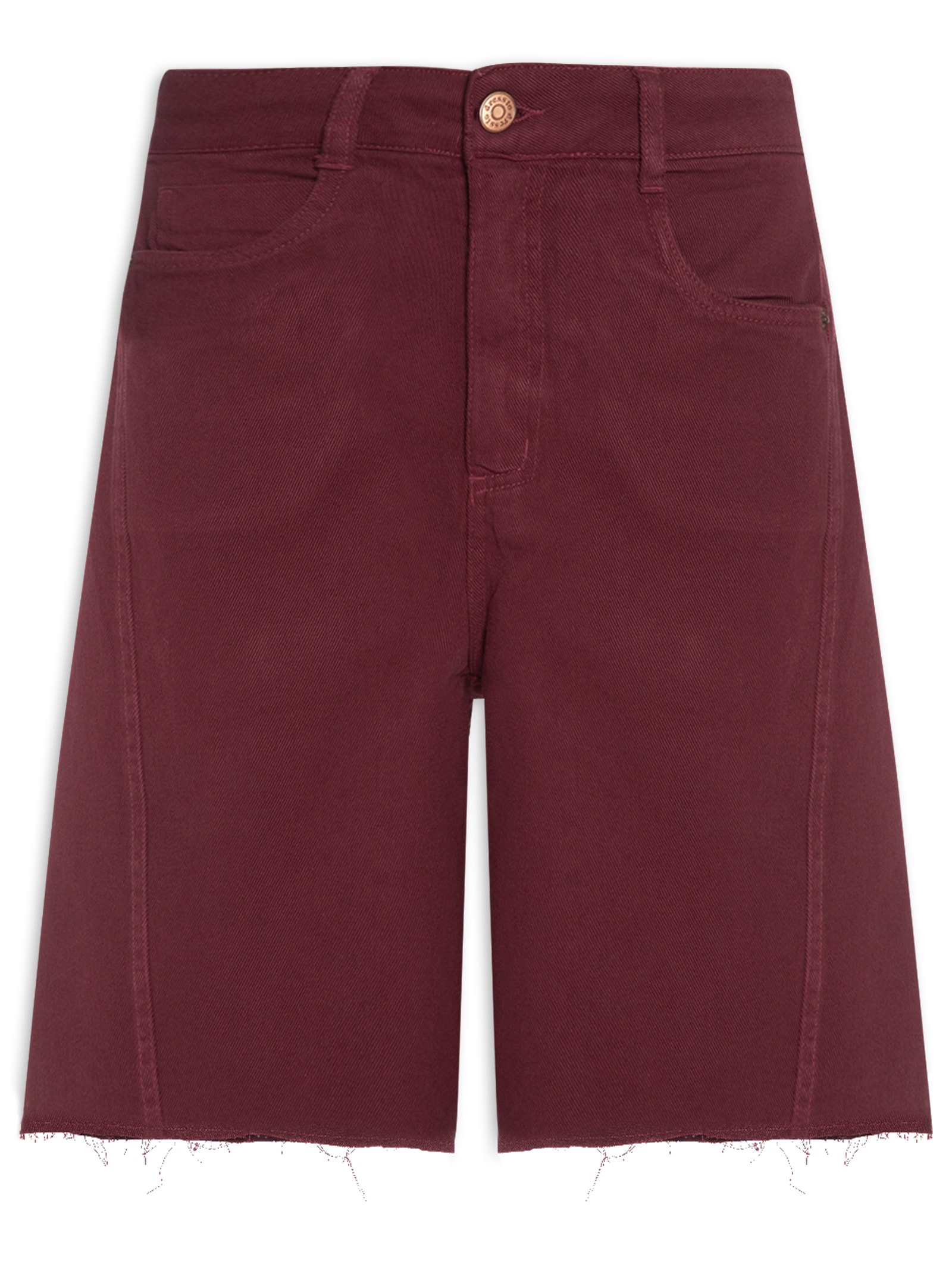 Bermuda Feminina Sarja Costura Deslocada Vermelho Dress To