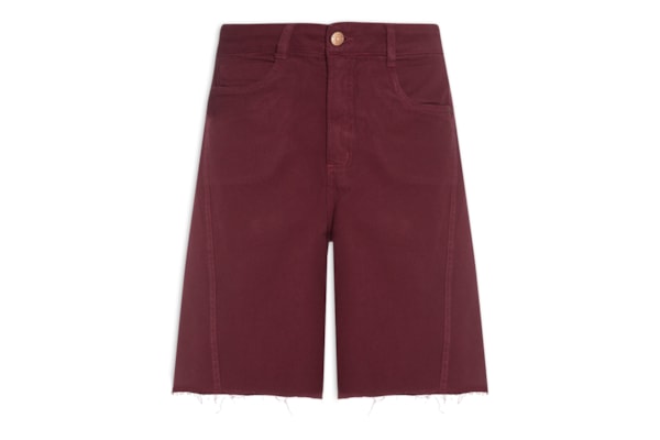 Bermuda Feminina Sarja Costura Deslocada - Vermelho