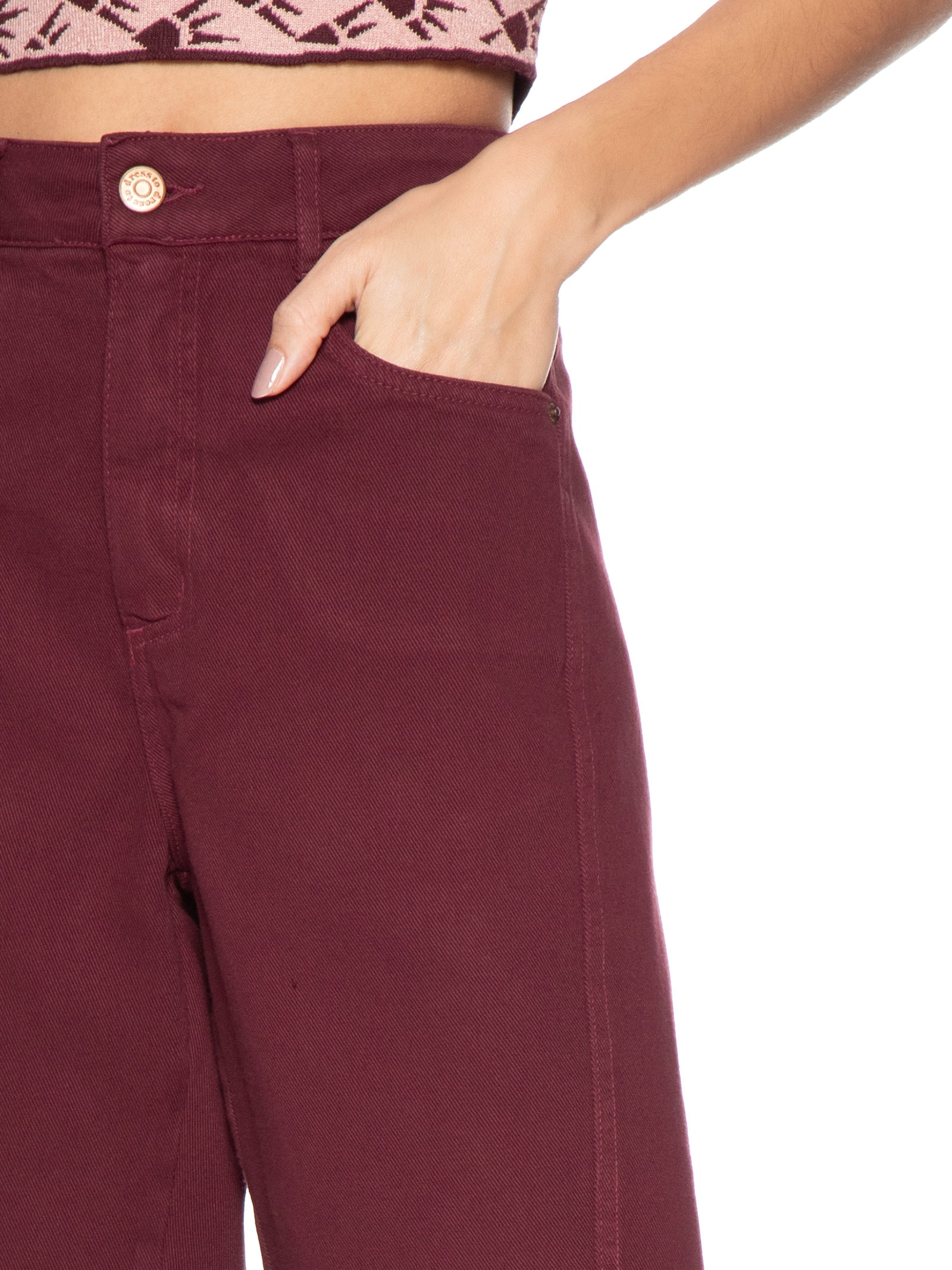 Bermuda Feminina Sarja Costura Deslocada Vermelho Dress To