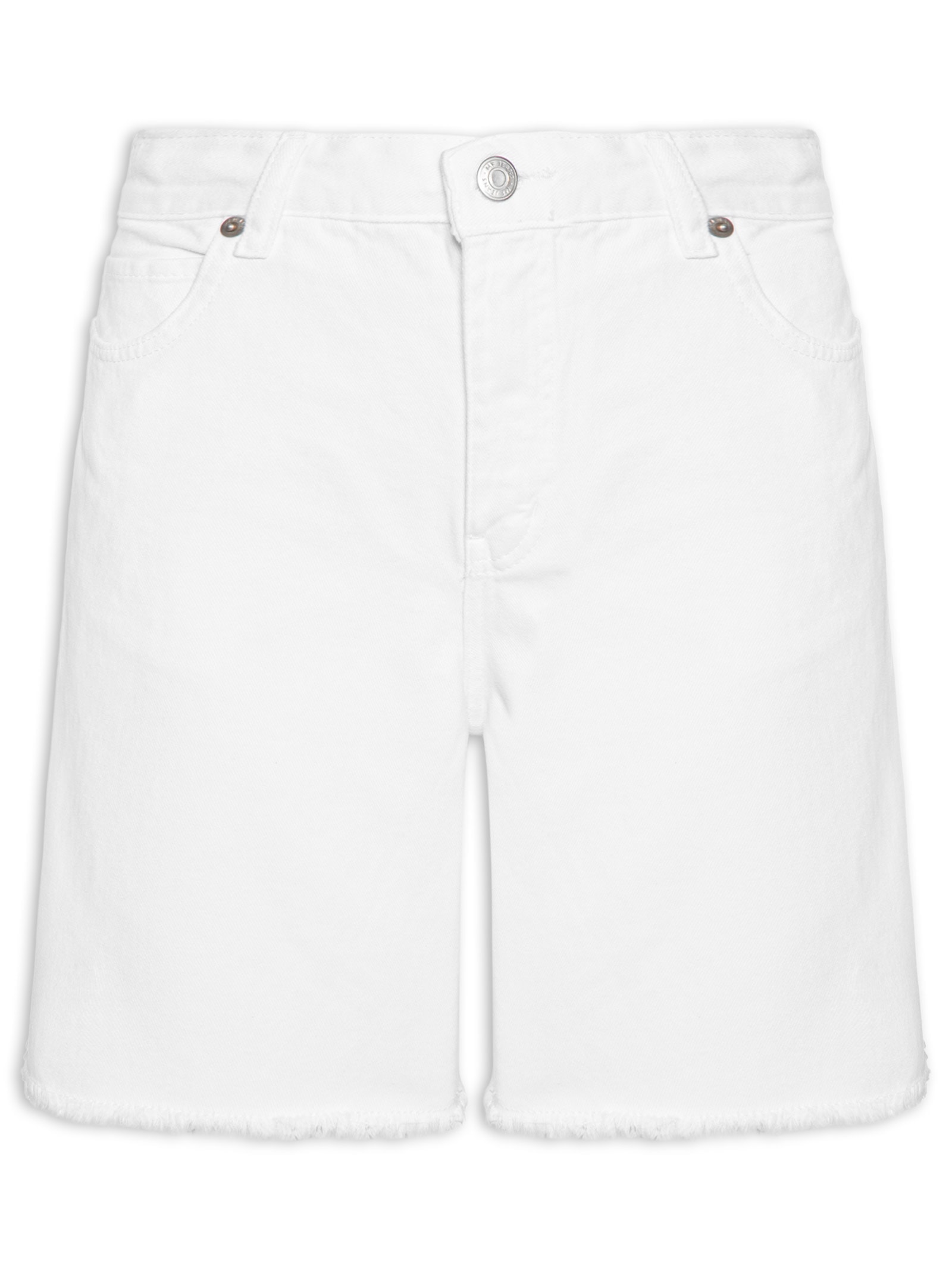 Bermuda Feminina Sarja Five Pockets Branco Maria Filó