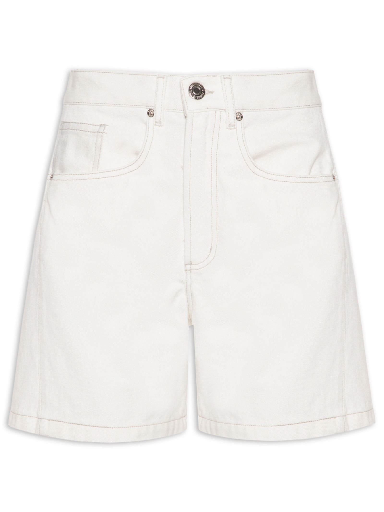 Bermuda Feminina Sarja Prega Lateral – Branco Animale Jeans