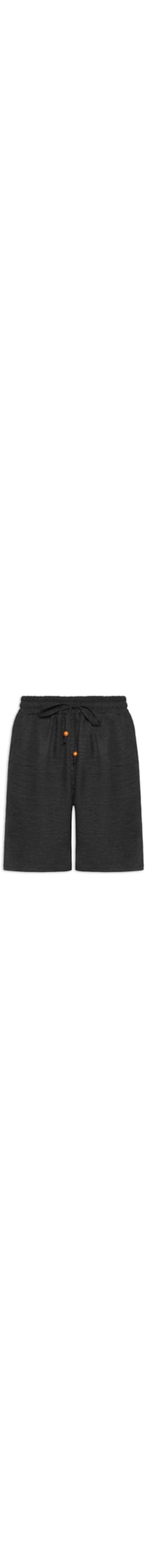 Bermuda Feminina Solta Com Cordão - Preto